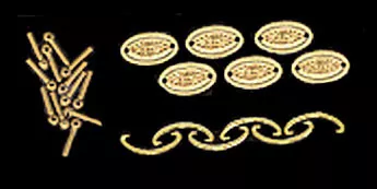 1" Scale Dollhouse Miniature - Hepplewhite Drawer Pull 6Pcs Brass (111)