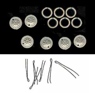 1" Scale Dollhouse Miniature - Sheraton Drawer Pull 6Pcs Silver (110)