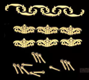 1" Scale Dollhouse Miniature - Victorian Drawer Pull-Medium 6Pcs (122)