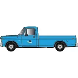 1973 Ford F-100 Pickup Truck 2-Pack - Assembled -- Rock Island (blue)