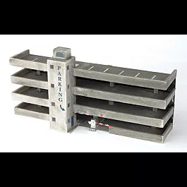 4-Story Parking Garage False-Front (Thin-Profile) Building - SceneScapes(TM) -- Assembled - 12 x 3-7/8 x 6-1/2"30.5 x 9.8 x 16.5cm