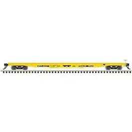 60' Flatcar - Ready to Run -- Trailer-Train #96145 (yellow, black)
