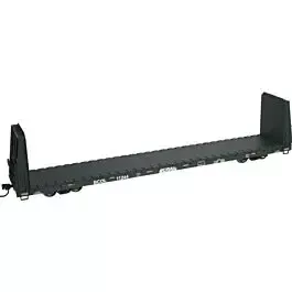 62' Bulkhead Flatcar - 3-Rail - Ready to Run - Trainman(R) -- BC Rail BCOL (green)