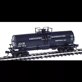 ACF 11,000 Gallon Tank Car - With Dome Platform - Assembled -- Associated Cooperatives, Inc. #100 (black, white)