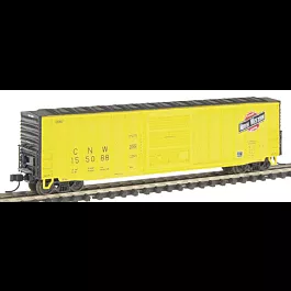 ACF 50' Single Door Rib Side Precision Design Boxcar - Assembled -- Chicago & North Western #155153 (brown, white)