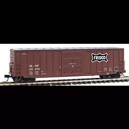 ACF 50' Single Door Rib Side Precision Design Boxcar - Assembled -- St. Louis - San Francisco "Frisco" #42044 (brown, white)