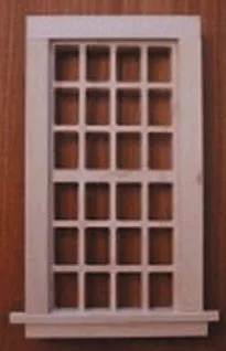 ALESSIO - 1" Scale 12 Over 12 Window Dollhouse Miniature (2120)