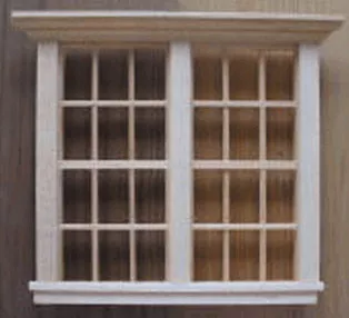 ALESSIO - 1" Scale Classical Double 6 Over 6 Window Dollhouse Miniature (435)