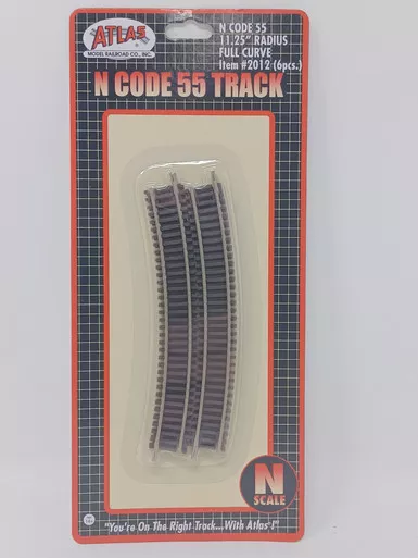 Atlas 2012 - Code 55 11-1/4" Radius Curve 6 pcs - N Scale