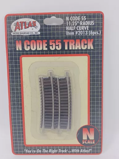 Atlas 2013 - Code 55 11-1/4" Radius Half Curve 6 pcs - N Scale