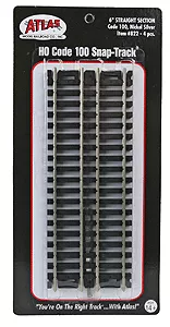 Atlas 822 - Code 100 6" Straight 4 pcs - HO Scale