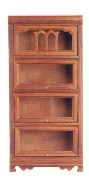 AZTEC - 1" Scale Dollhouse Miniature - Barrister Bookshelf/Walnut (T6432)