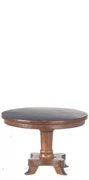 AZTEC - 1" Scale Dollhouse Miniature - Round Table/Walnut (T6461)