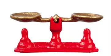 AZTEC - Red Weighing Scale - 1 Inch Scale Dollhouse Miniature (G7230)