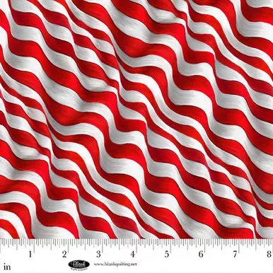 Blank Quilting - Fire Alarm - Waving Flag Stripe, Red
