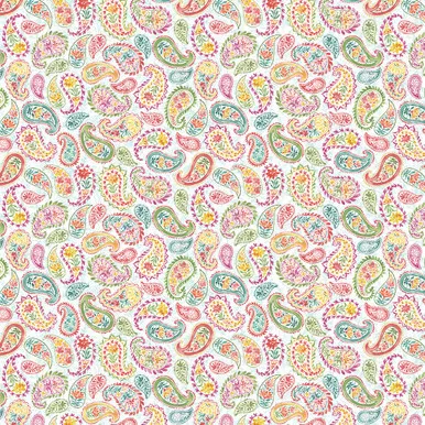 Blank Quilting - Flourish - Paisley, Light Blue