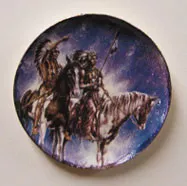 BY BARB - 1" Scale Dollhouse Miniature - Indian Warrior Platter (CDD613)