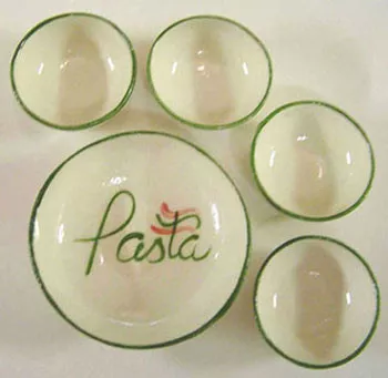 BY BARB - 1" Scale Dollhouse Miniature - Pasta Set- 5 Piece (CER32)