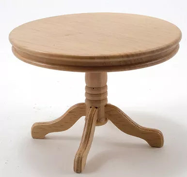 CLASSICS - 1 Inch Scale Dollhouse Miniature ROUND TABLE OAK (10229)