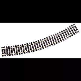 Code 100 Curved Snap-Track(R) Nickel-Silver Rail -- 18" Radius (Black Ties) pkg(6)