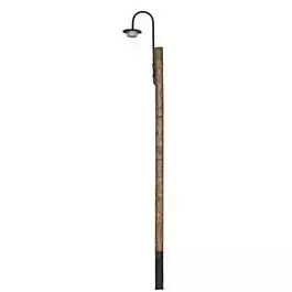 Curved LED Light on Wooden Pole