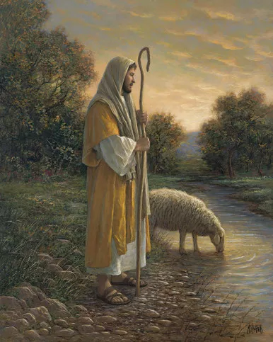 David Textiles - 36" Exclusive Panels - Good Shepherd Jesus and Sheep, Multi