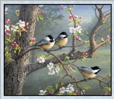 Elizabeth Studio - Chickadee Morning - 36" Chickadee Panel