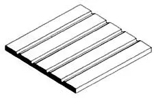 EVERGREEN - Plastic Styrene 3D Patterned Sheet Stock - V-Groove Siding .125" spacing (4125)