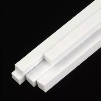 EVERGREEN - Styrene Sheets White Plastic Styrene Strip Stock .250" x .5" x 2"L (3) (413)