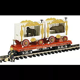 Flatcar w/Two Cage Cars -- Bear & Gorilla
