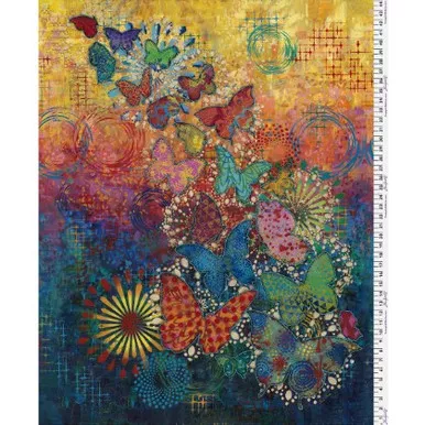 Free Spirit - Textures - Wings of Wonder - 36" Butterfly Panel, Multi