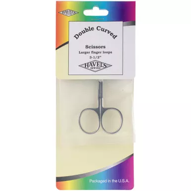 HAVEL'S - Double-Curved Embroidery Scissors 3.5"-Large Finger Loop (50040)