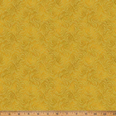 Hoffman California - Blooming Holidays - Scroll, Gold/Gold