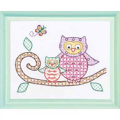 JACK DEMPSEY - Stamped White Sampler 8"X10"-Owls (161 506)