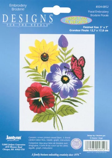 JANLYNN - Floral Embroidery Kit-5"X7" Stitched In Floss (4-0852)