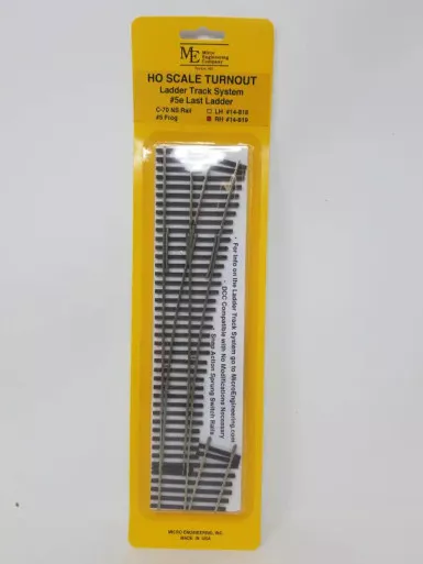 Micro Engineering 14-819 - Turnout Code 70 #5e Last Ladder Right Hand- HO Scale
