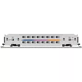 Multi-Level Commuter Coach Trailer - Ready to Run - Master(R) -- New Jersey Transit #7590 (silver, magenta, orange, blue)