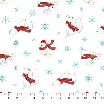Northcott - Woodland Wishes - Bear Toss, White