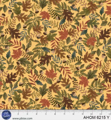 P & B Textiles - Autumn Homestead - Fall Foliage, Gold
