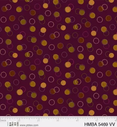 P & B Textiles - Harvest Minis - Circles, Dark Violet