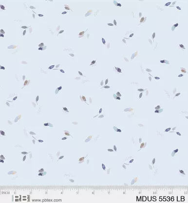 P & B Textiles - Meadow at Dusk - Ditzy Leaf, Light Blue