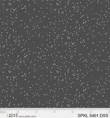 P & B Textiles - Sparkle - Abstract Metallic Dots, Silver/Dark Silver