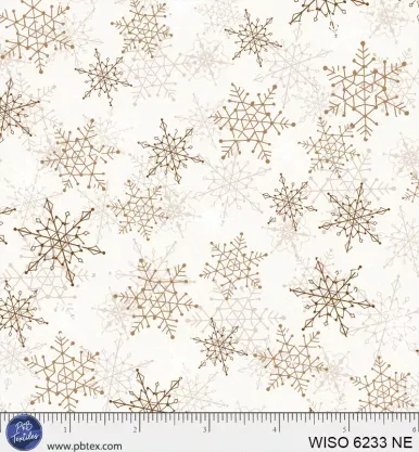 P & B Textiles - Winter Song - Layered Snowflakes, Neutral