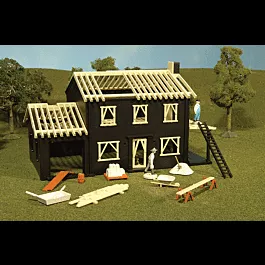 Plasticville Built-Up Building -- House Under Construction