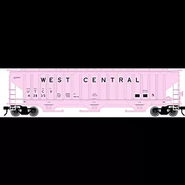 Pullman-Standard PS-4750 Covered Hopper - 2-Rail - Ready to Run - Trainman(R) -- West Central UTCX (pink, black)
