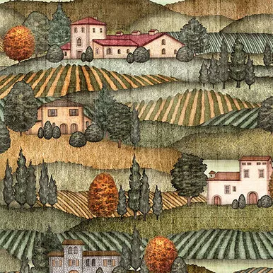 Quilting Treasures - Cork & Barrel - Vineyard Scenic, Olive