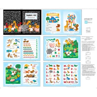 Quilting Treasures - Fabric Book - 36" Teacher's Pet Panel, Multi