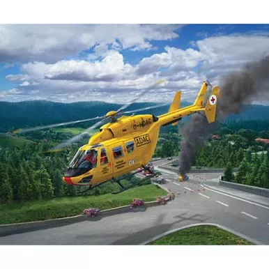 REVELL - 1/72 BK-117 ADAC Plastic Model Helicopter Kit (04953)