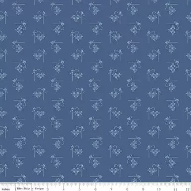 Riley Blake - Bee Basics - Heart, Blue