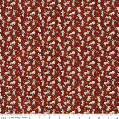 Riley Blake - Northern Christmas - Mice, Red